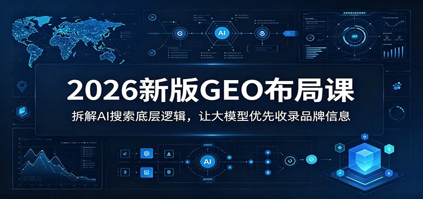 2026新版GEO布局课：拆解AI搜索底层逻辑，让大模型优先收录品牌信息_趣客盟