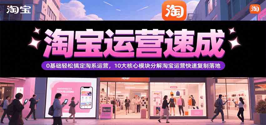 淘宝运营速成，0基础轻松搞定网店运营，10大核心模块分解快速复制落地（更新）-趣酷猫资源网
