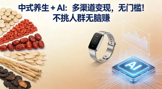 中式养生+AI：多渠道变现，无门槛，不挑人群无脑賺-趣酷猫资源网
