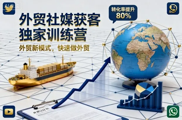 外贸社媒获客独家训练营，外贸新模式，快速做外贸（更新26年5月）_趣客盟