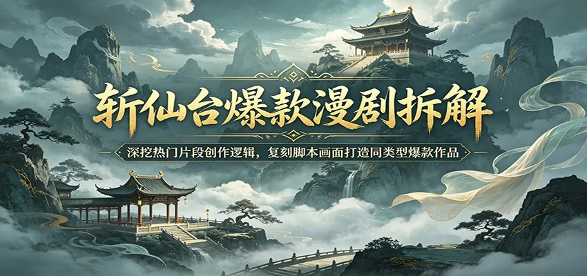 斩仙台爆款漫剧拆解:深挖热门片段创作逻辑,复刻脚本画面打造同类型爆款作品_趣客盟