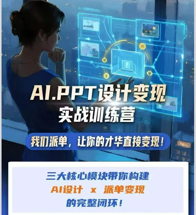 AI+PPT设计变现实战训练营,我们派单,让你的才华直接变现,三大核心模块带你构建Al设计x派单变现的完整闭环 AI+PPT设计变现实战训练营,我们派单,让你的才华直接变现,三大核心模块带你构建Al设计x派单变现的完整闭环