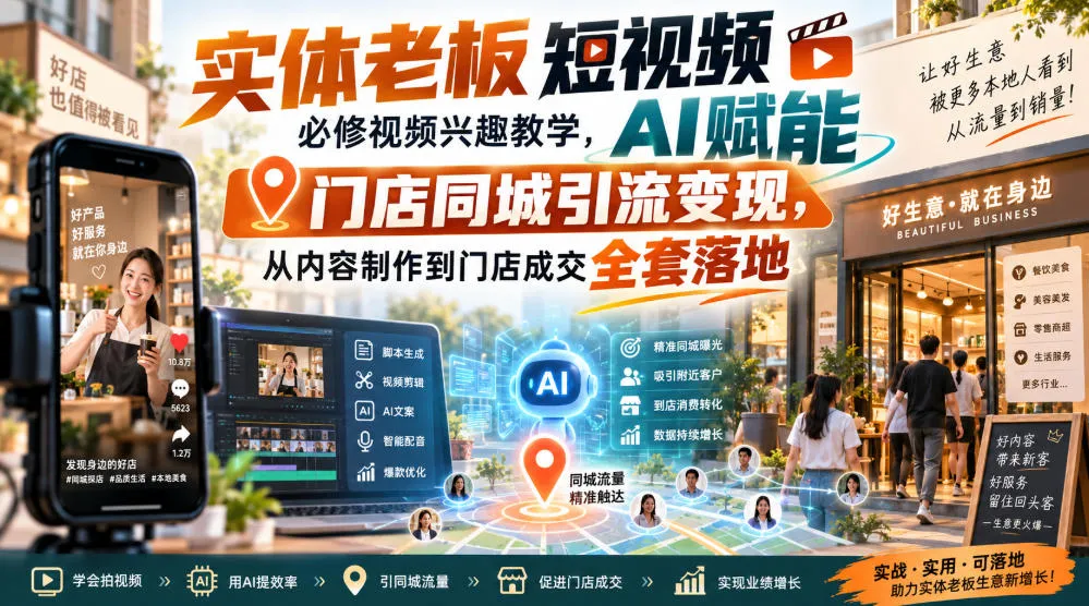 AI赋能实体店流量爆破：老板必学短视频引流变现秘籍，同城直播打造高客流量新趋势 - 趣客盟