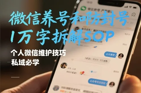 微信养号和防封号1万字拆解SOP，个人微信维护技巧，私域必学【文档】-趣酷猫资源网