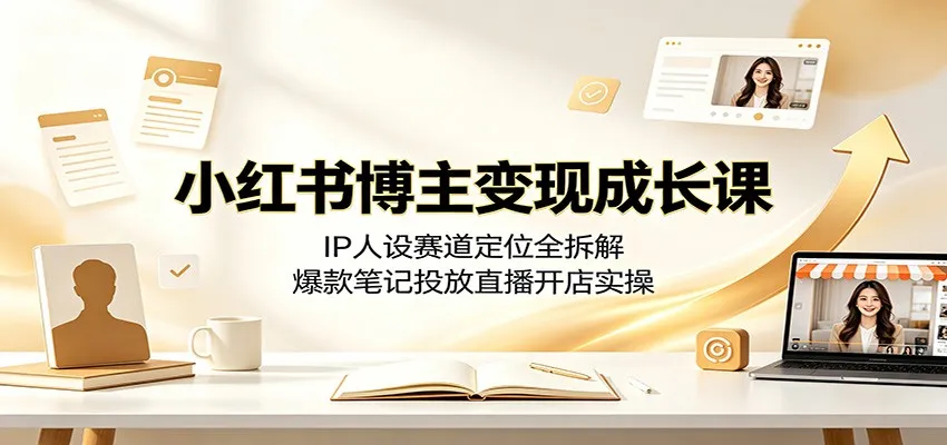 小红书IP打造攻略：人设定位解析+爆款笔记投放+直播开店实战教程_趣客盟