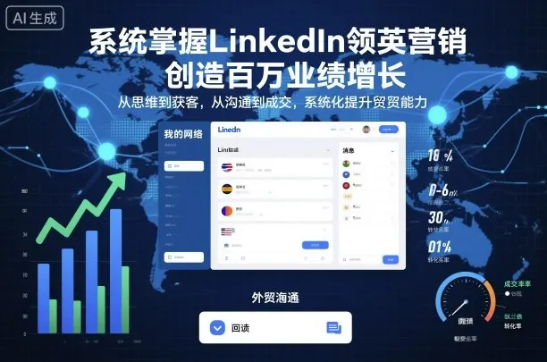 系统掌握LinkedIn领英营销，创造百万业绩增长，从思维到获客，从沟通到成交，系统化提升外贸能力-趣酷猫资源网