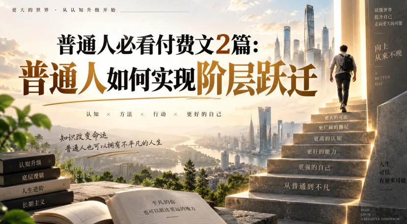 普通人阶层跃迁攻略:必读付费文章精选2篇 - 趣客盟