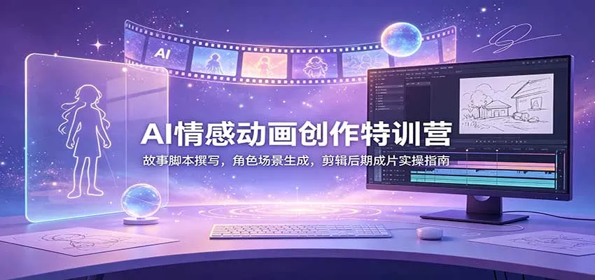 AI情感动画创作实战特训营：故事脚本、角色场景构建与剪辑后期全攻略 - 趣客盟