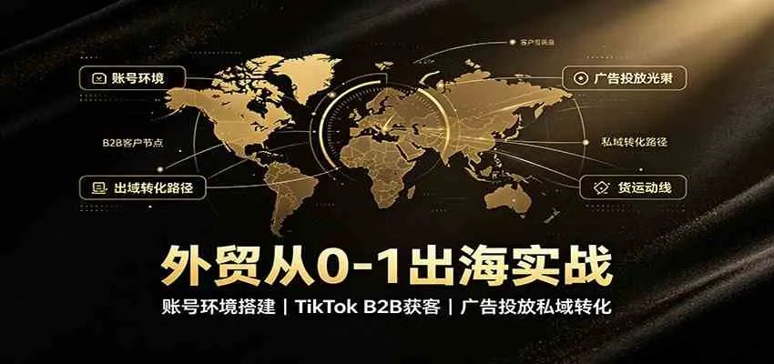 外贸出海实战攻略：TikTok B2B账号搭建、精准获客与广告投放策略，私域流量高效转化 - 趣客盟