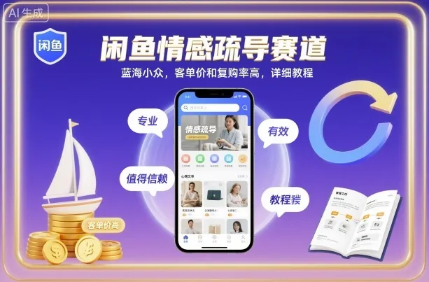 闲鱼情感疏导赛道，蓝海小众，客单价和复购率高，详细教程-趣酷猫资源网