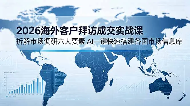 2026海外客户拜访成交课:AI助力市场调研6要素,速建国际市场数据库攻略_趣客盟