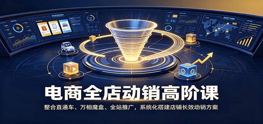 电商店铺全链路动销大师课：深度整合直通车、万相魔盒、全站推广，打造长效动销系统解决方案 - 趣客盟