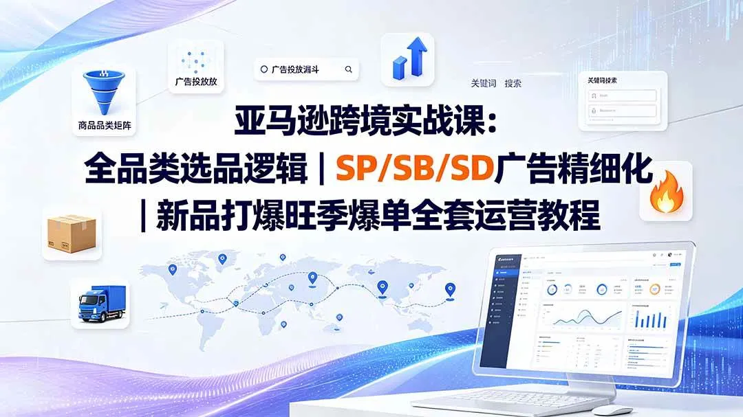 【20160期】亚马逊跨境电商实战攻略-8月更新：全品类选品策略+SP/SB/SD广告优化+新品旺季爆单全教程 - 趣客盟