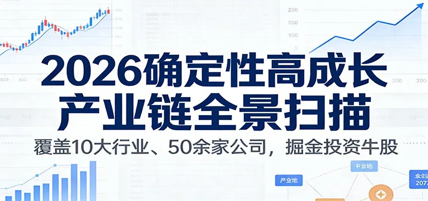 付费文章：2026确定性高成长产业链全景扫描：覆盖10大行业、50余家公司，掘金投资牛股-趣酷猫资源网