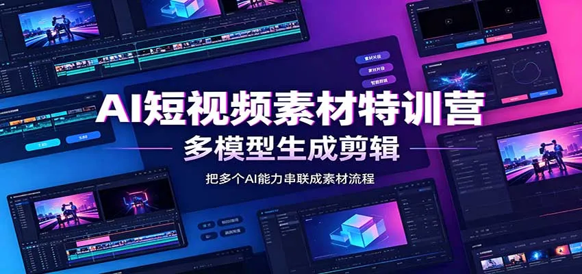 AI短视频素材制作特训营：Codex本地部署技巧，多模型素材生成与剪辑，高效素材挖掘秘籍教学 - 趣客盟