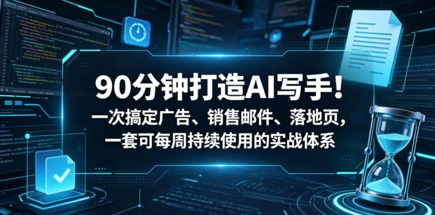 90分钟打造AI写手！一次搞定广告、销售邮件、落地页，一套可每周持续使用的实战体系【原创双语字幕】_趣客盟