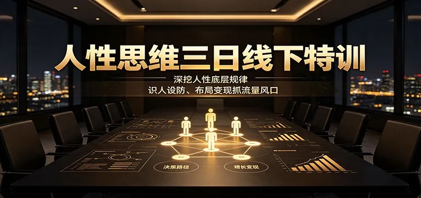 人性思维深度解析特训营：揭秘人性规律，识人防患、布局流量变现，抢占风口商机 - 趣客盟