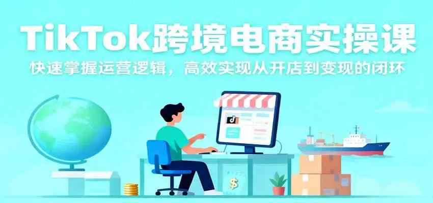 TikTok跨境电商实操课，快速掌握运营逻辑，高效实现从开店到变现的闭环-趣酷猫资源网