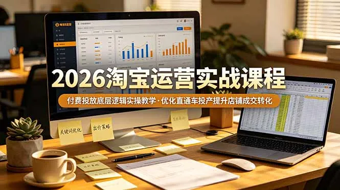 2026年淘宝运营实战课:深度解析付费投放策略,直通车优化技巧,高效提升店铺转化率与ROI_趣客盟