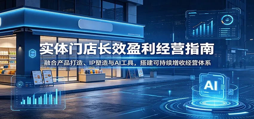 实体门店长效盈利经营指南：融合产品打造、IP塑造与AI工具，搭建可持续增收经营体系_趣客盟