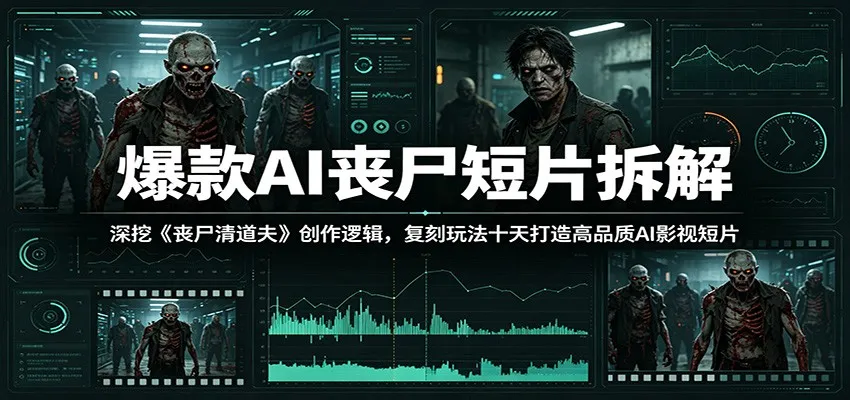 爆款AI丧尸短片拆解：深挖《丧尸清道夫》创作逻辑，复刻玩法快速打造高品质AI影视短片_趣客盟