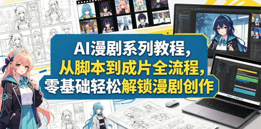 AI漫剧系列教程，从脚本到成片全流程，零基础轻松解锁漫剧创作_趣客盟
