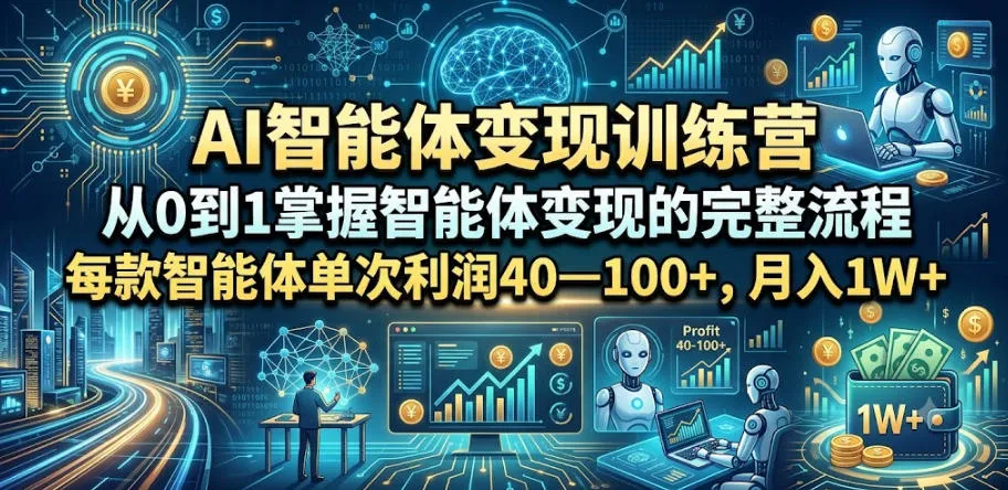 AI智能体变现实战营：零基础解锁智能体盈利全攻略，单次利润40-100+，月入过万轻松实现_趣客盟