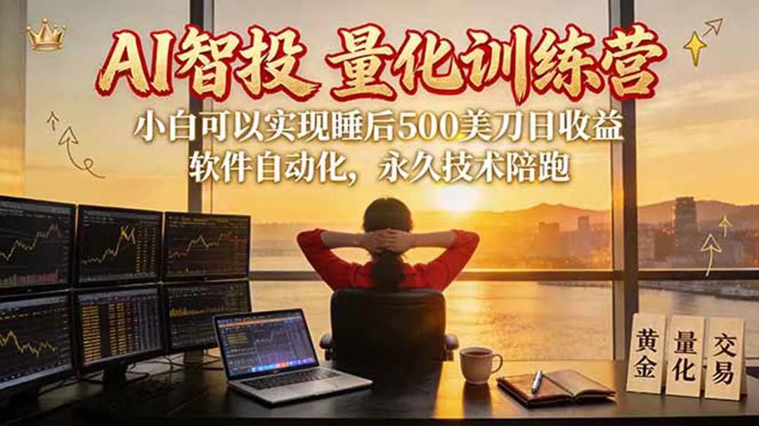 【AI量化投资】第三期智投EA训练营：多策略防爆+趋势分析，轻松入门，矩阵收益放大，长期稳定收益策略 - 趣客盟