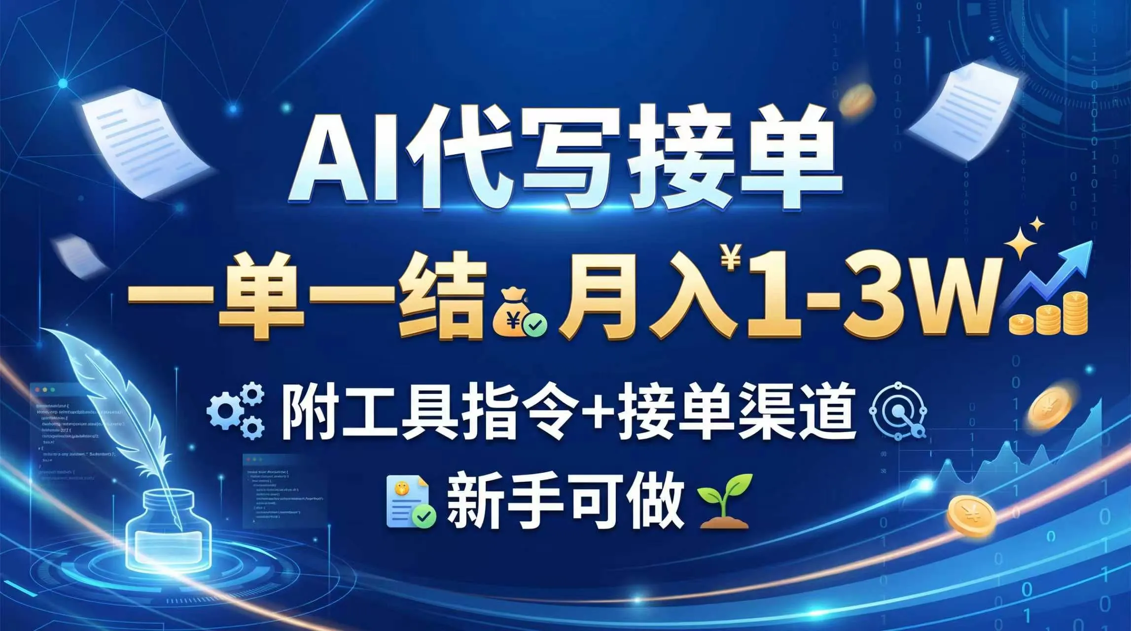 【AI代写服务】一单一结，月入1-3W，新手可做，附工具指令+接单渠道，20343期热招中 - 趣客盟