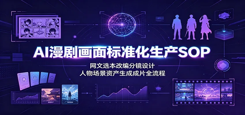 AI漫剧画面标准化生产SOP:网文选本改编分镜设计,人物场景资产生成成片全流程 AI漫剧画面标准化生产SOP:网文选本改编分镜设计,人物场景资产生成成片全流程