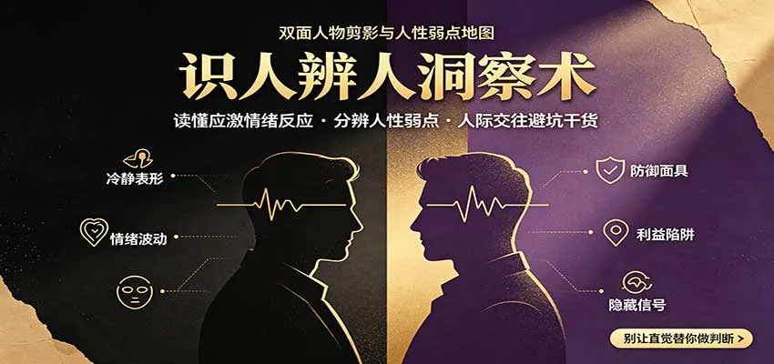 识人辨人秘籍：精准解读情绪应激，识破人性软肋，人际交往避坑指南 - 趣客盟