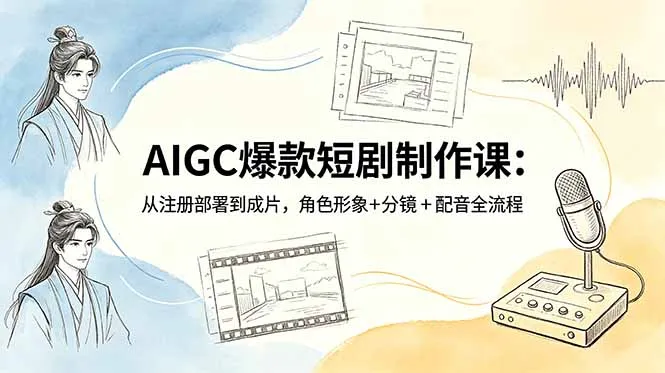 AIGC爆款短剧制作课：从注册部署到成片，角色形象+分镜+配音全流程_趣客盟
