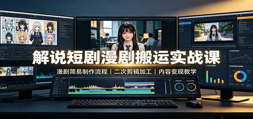 漫剧制作实战指南：轻松掌握漫剧简易流程，二次剪辑技巧，内容变现策略 - 趣客盟