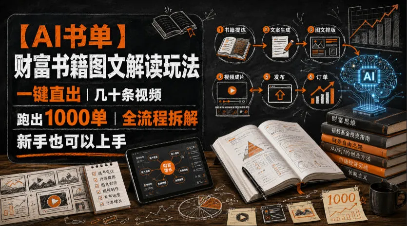 【AI赋能书单】图文解读财富书籍教程,一键生成视频,轻松实现千单目标,新手快速上手全攻略_趣客盟