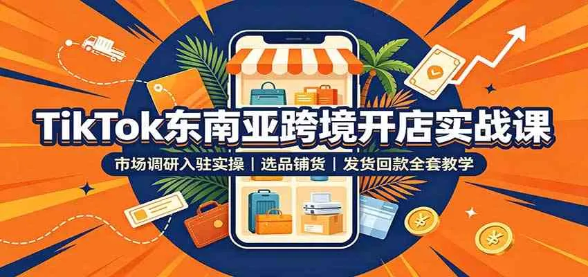 TikTok东南亚跨境开店实战课:市场调研入驻实操,选品铺货,发货回款全套教学 - 趣客盟