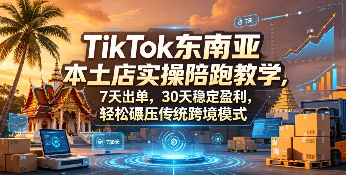 TikTok东南亚本土店实操陪跑教学,7天出单,30天稳定盈利,轻松碾压传统跨境模式(更新0516)_趣客盟