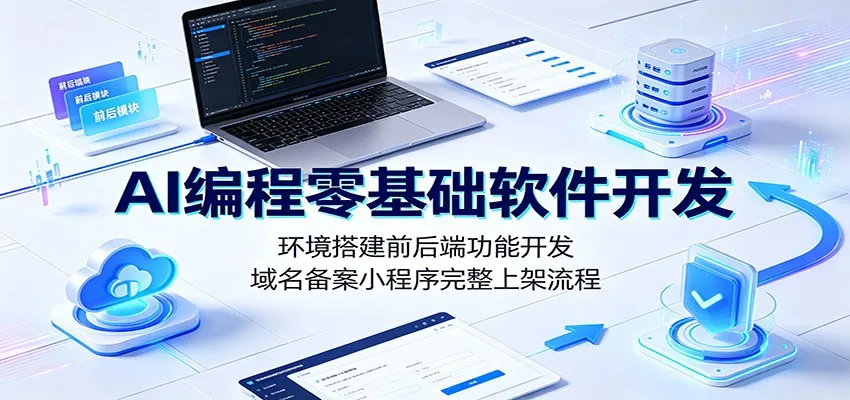 AI编程入门：从零基础到小程序上架，环境搭建、前后端开发及域名备案全攻略_趣客盟