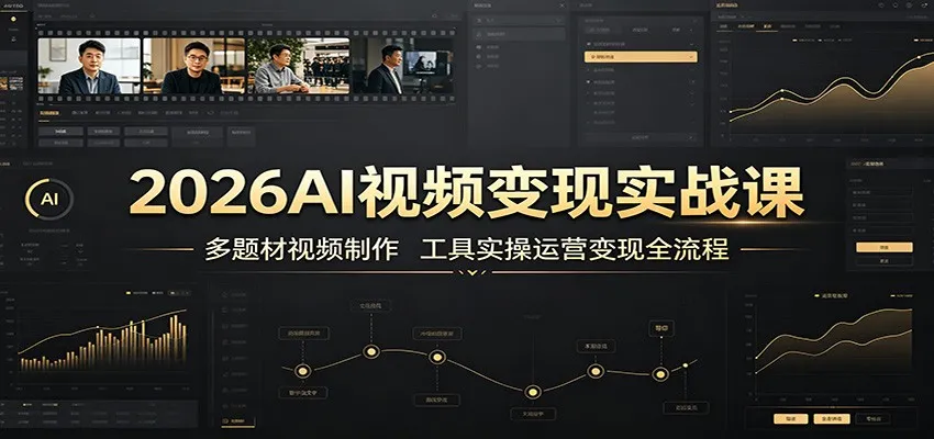 2026AI视频变现实战攻略：多题材创作，工具实操与变现全链路教程_趣客盟