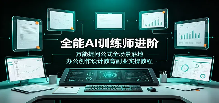 AI训练师进阶指南：万能提问公式全场景应用，涵盖办公、创作、设计、教育及副业实操技巧_趣客盟