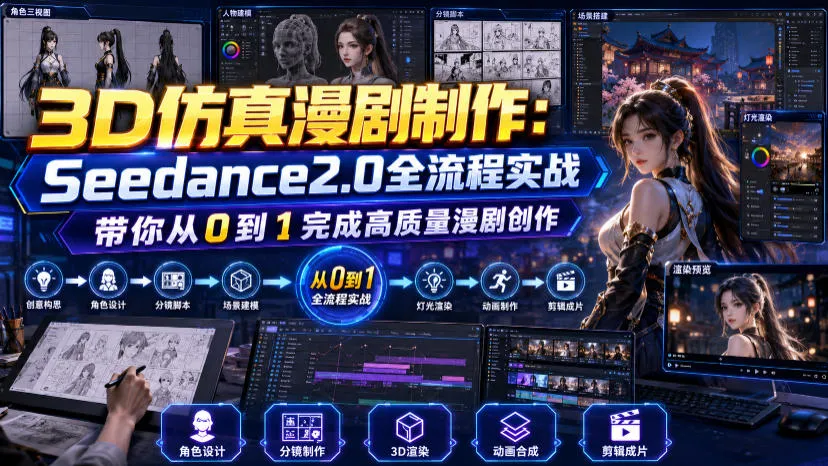3D仿真漫剧制作攻略：Seedance 2.0全流程实战教程，轻松实现漫剧创作从新手到高手的华丽转身_趣客盟