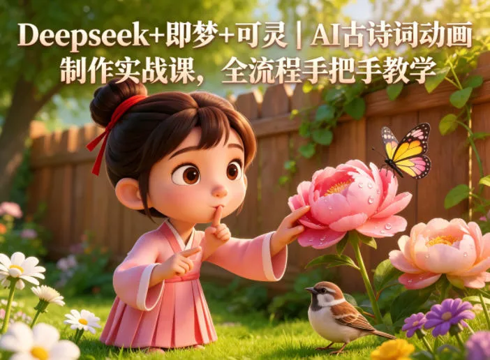 Deepseek+即梦+可灵｜AI古诗词动画制作实战课，全流程手把手教学_趣客盟