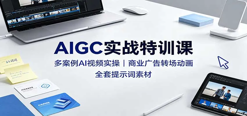 AIGC实战特训课 | 多案例AI视频制作实操指南，商业广告转场动画教程，全套提示词素材包 - 趣客盟