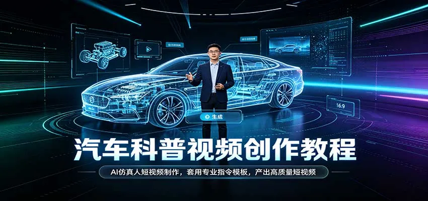 汽车科普短视频制作攻略:AI仿真人技术,一键套用专业指令模板,轻松产出高质内容 - 趣客盟