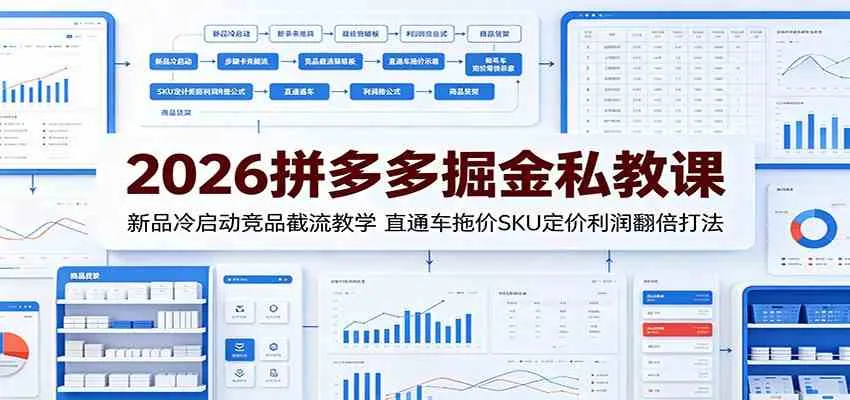 2026拼多多新品快速启动攻略：冷门竞品引流、直通车成本控制与SKU利润翻倍技巧教学_趣客盟