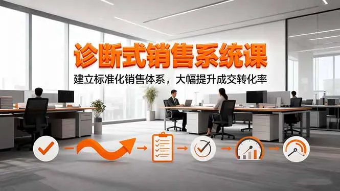 诊断式销售系统课，建立标准化销售体系，大幅提升成交转化率-趣酷猫资源网