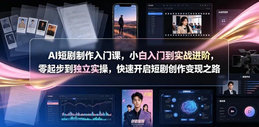AI短视频短剧制作教程：零基础入门变现攻略及实战案例解析_趣客盟