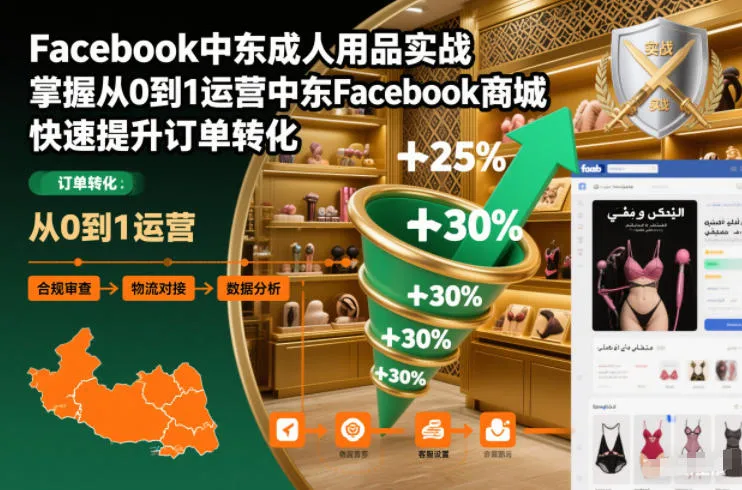 Facebook中东成人用品实战，掌握从0到1运营中东Facebook商城，快速提升订单转化-趣酷猫资源网