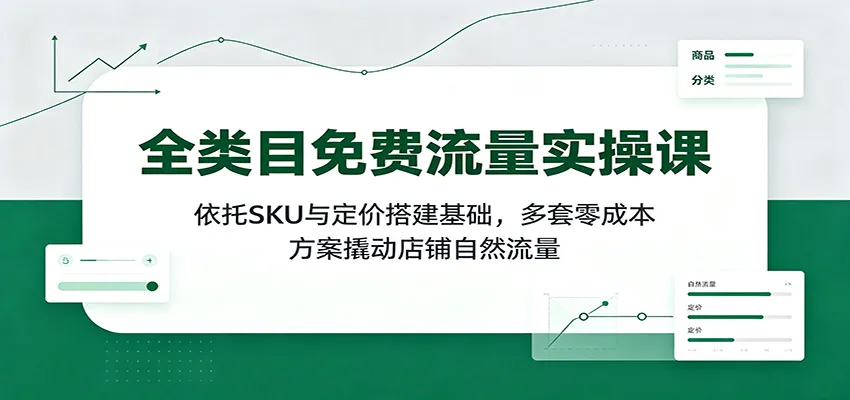 【SEO优化】全品类免费流量实战课:SKU定价策略助力,多策略零成本方案解锁自然流量增长_趣客盟