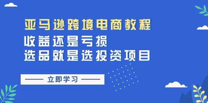 亚马逊跨境电商教程：收益还是亏损！选品就是选投资项目-趣酷猫资源网