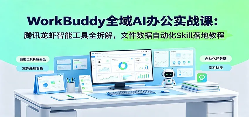 WorkBuddy AI办公实战课：深度解析腾讯龙虾智能工具，文件数据自动化Skill实操教程_趣客盟